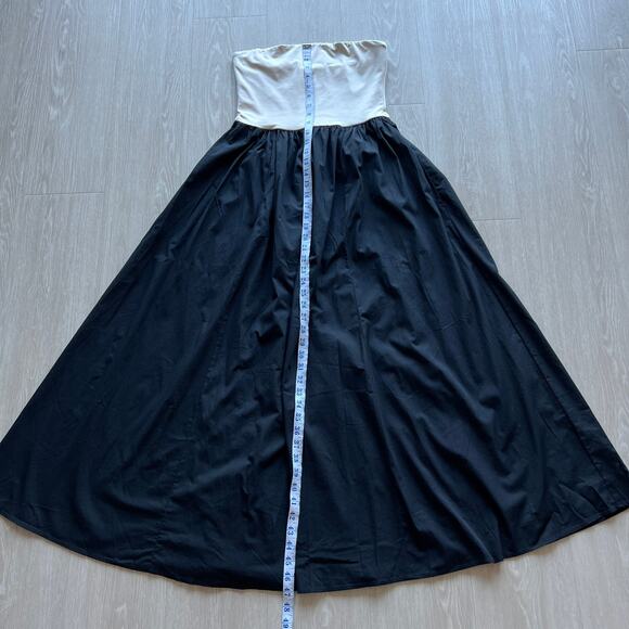 J Crew Strapless Mixy Dress Small Natural And Black Pockets Flaw - Picture 9 of 14